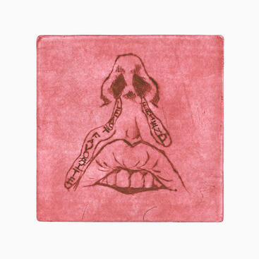 “Least favorite friend” Ponta-seca. 21 x 21 cm