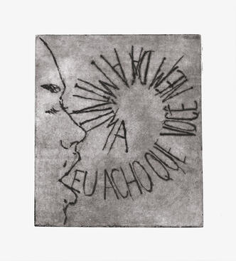 “Eu acho que você nem dá a mínima” Ponta-seca. 20,8 x 23 cm